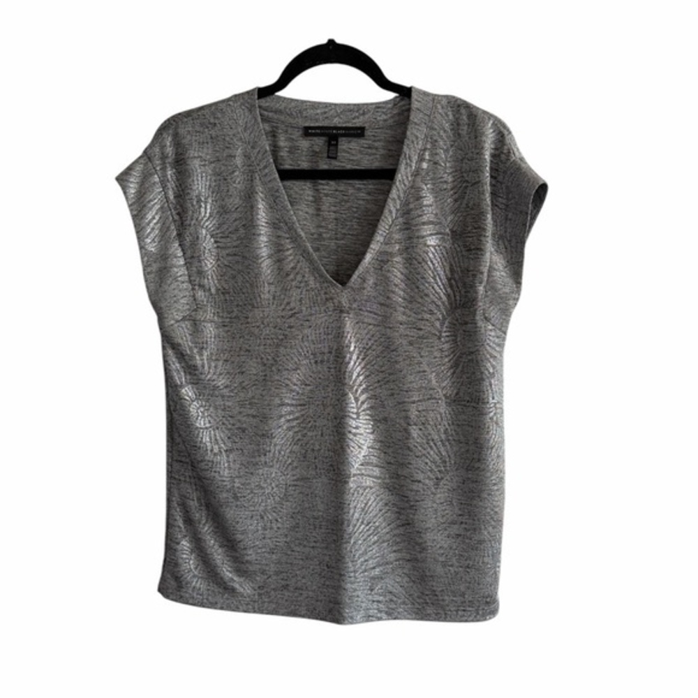 WHBM NWT Power Tee Fossil Foil Top Size S